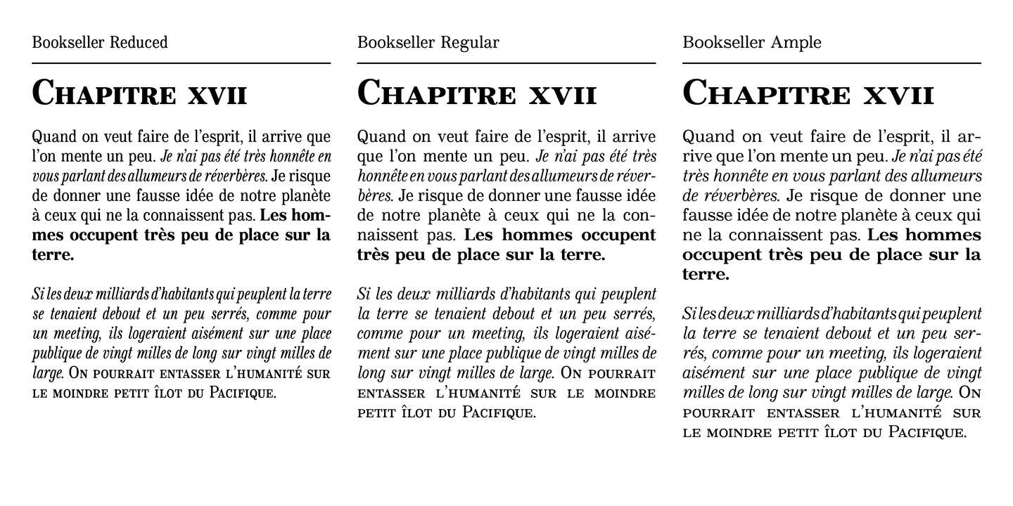 Пример шрифта Bookseller Bk Reduced